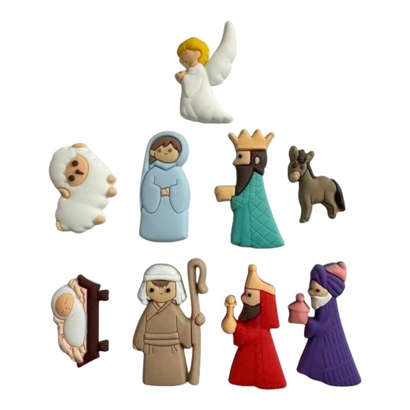 Christmas Craft Embellishment - G6KF 9PCS/セットキリスト降誕シーンパッチ