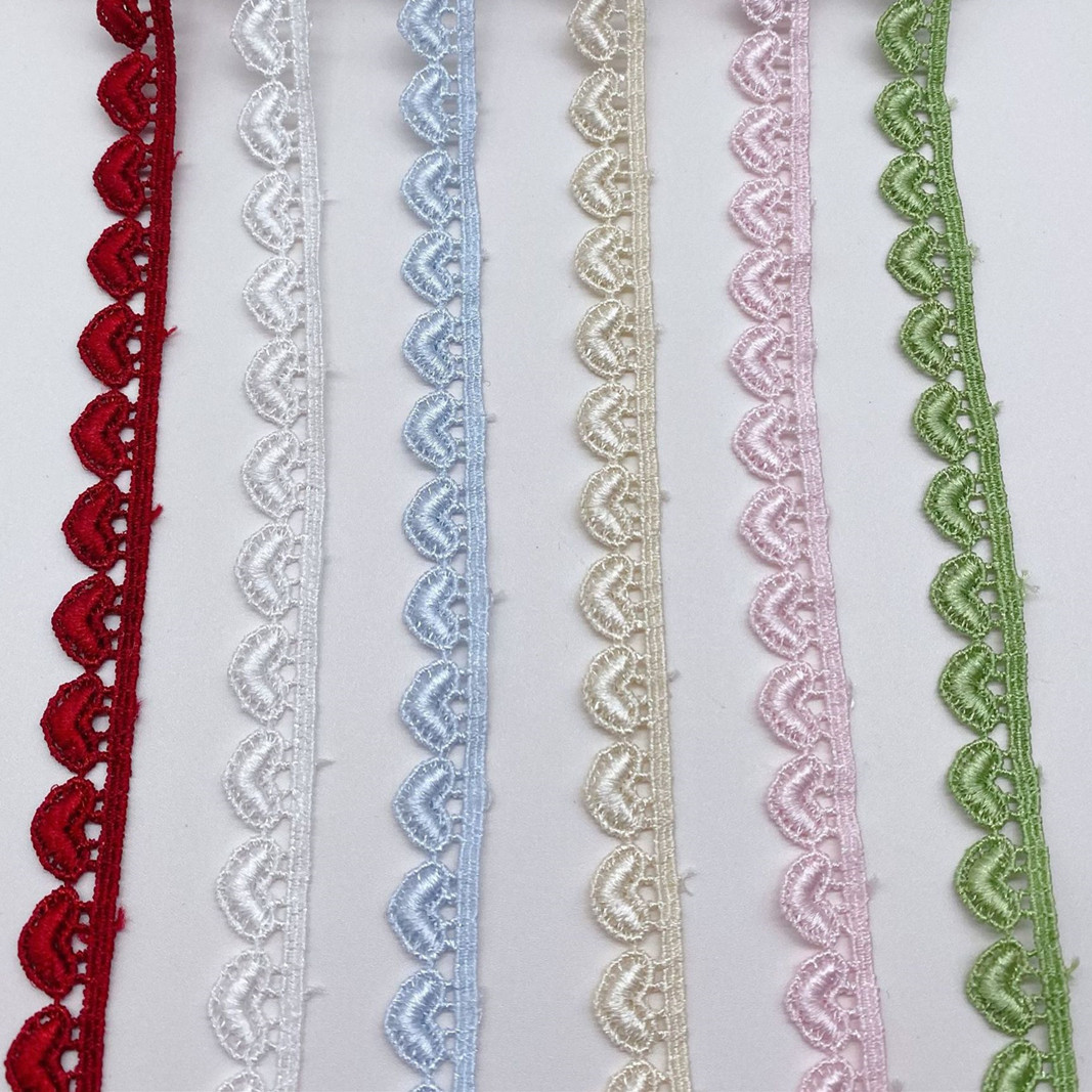 Lace Ribbon Trim - 4 ヤード刺繍多色一方的な愛のレース生地トリムリボン DIY 縫製手作り衣服クラフト材料