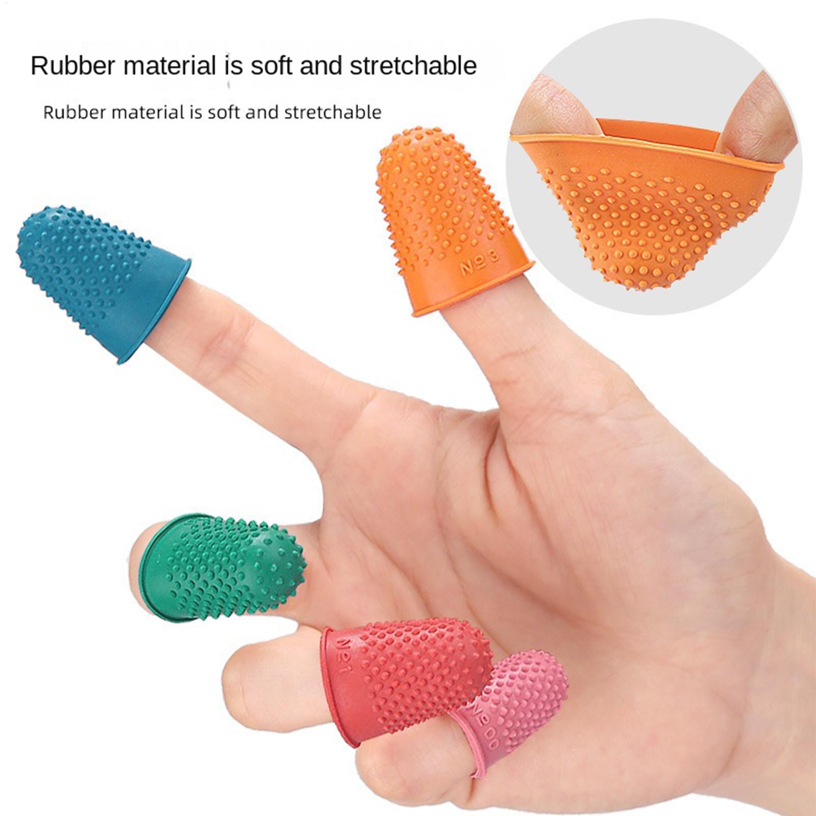 Embroidery Craft - フィンガーグリップ ラバー再利用可能なプロテクター 5ピースフィンガーカバー 手縫い用 紙工作品用 刺繍縫製