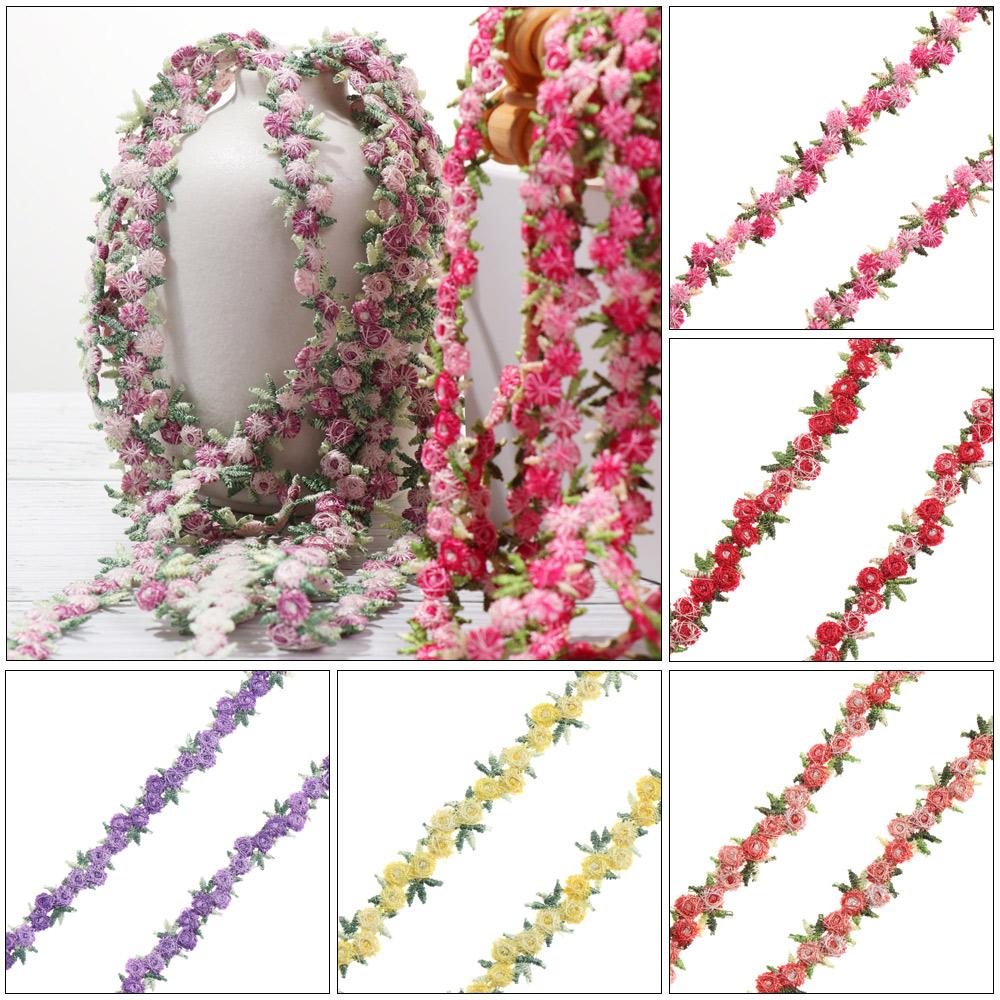 Lace Ribbon Trim - DIYクラフト ポリエステル製 水溶性フラワーレーストリム 刺繍リボン 生地トリム