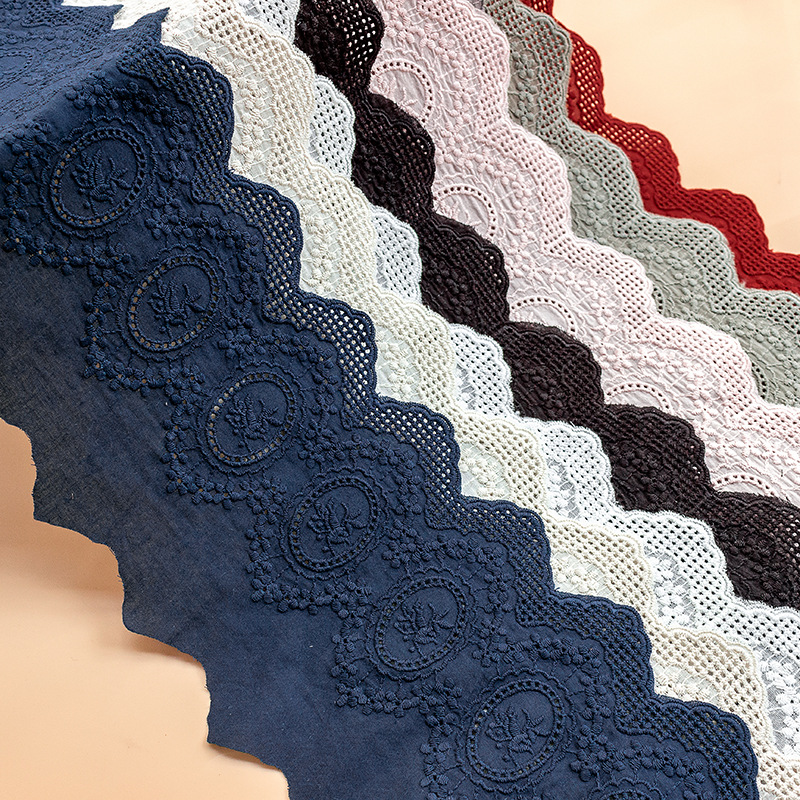 Lace Ribbon Trim - 2 ヤードカラフルな綿刺繍レースネットリボン生地トリム DIY 縫製手作りクラフト材料