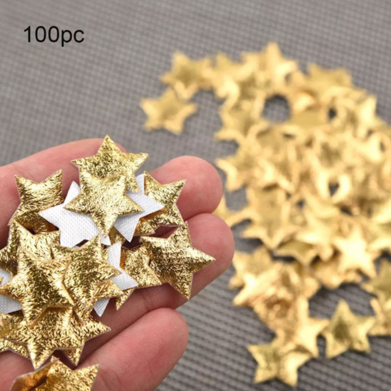 Christmas Craft Embellishment - 100 個ゴールド/シルバー星クリスマスパーティーの装飾泡生地星 DIY スクラップブックカード装飾品装飾アクセサリー