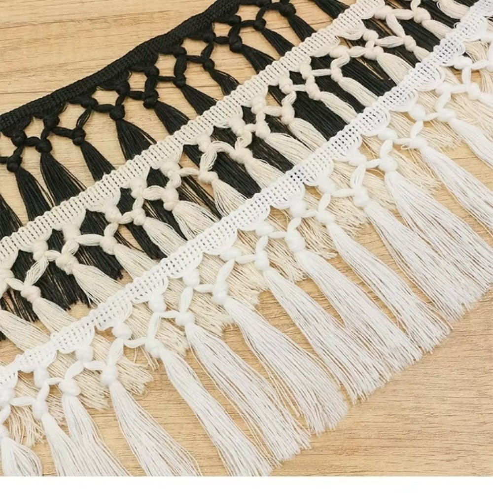 1ヤード11cm幅のタッセルトリムリボン、コットン素材、ボヘ - Tassel Fringe Trim のレビューと価格