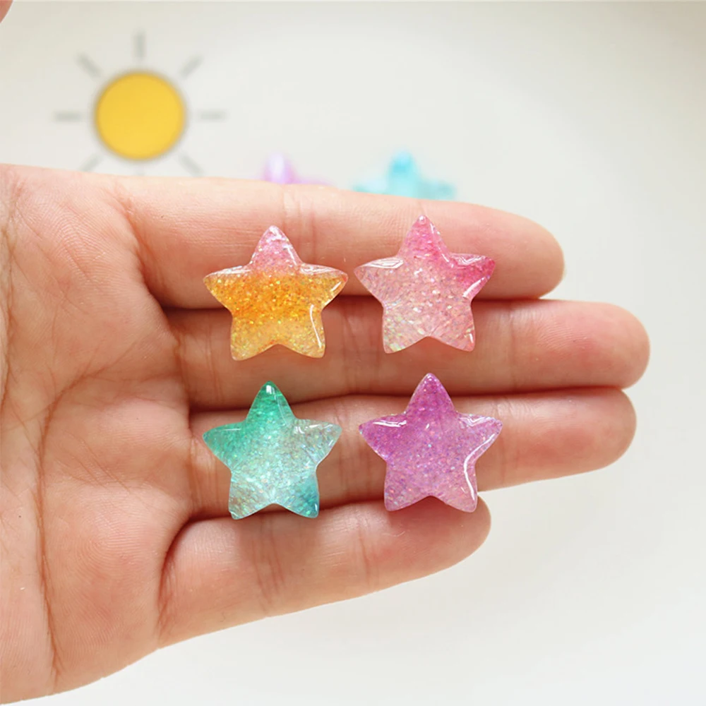 グラディエントスターシリーズ樹脂カボション、フラットバック、 - Christmas Craft Embellishment のレビューと価格