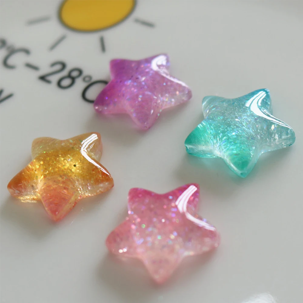 グラディエントスターシリーズ樹脂カボション、フラットバック、 - Christmas Craft Embellishment のレビューと価格