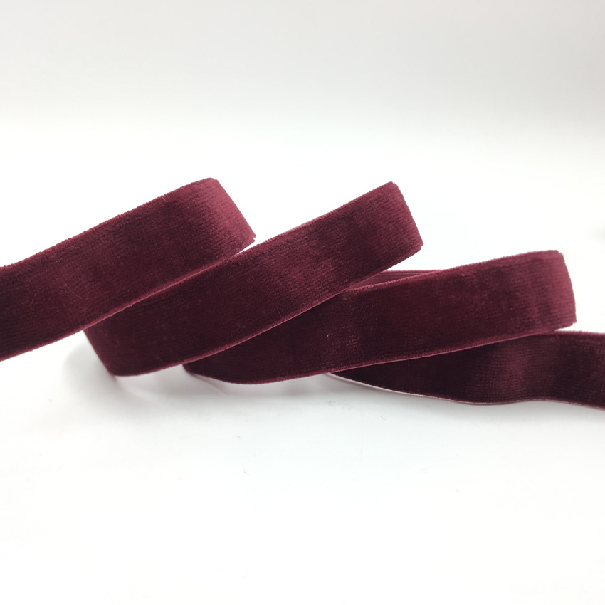 15ミリメートル5ヤードのベルベットの弾性バンド髪ちょう結び - Velvet Ribbon Roll のレビューと価格