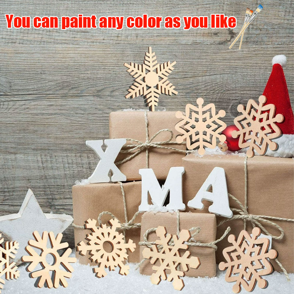 10 個クリスマスツリーデコレーション DIY 各種木製スノ - Christmas Craft Embellishment のレビューと価格
