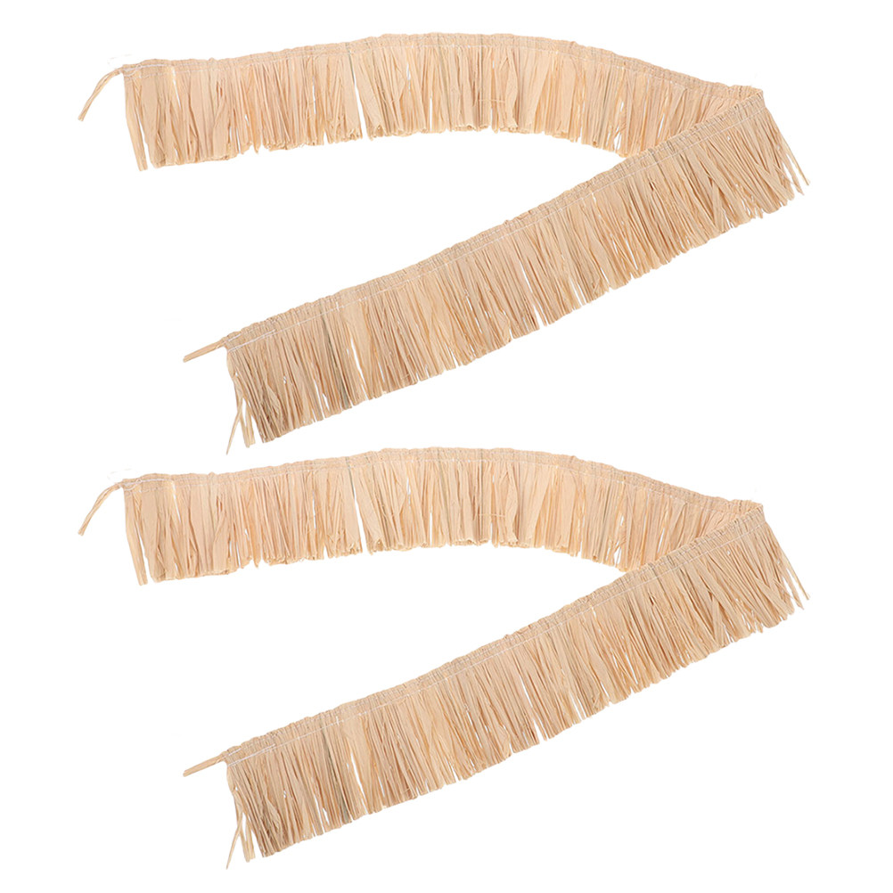 2 個ラフィアフリンジトリム織り天然わらタッセル DIY プ - Tassel Fringe Trim のレビューと価格