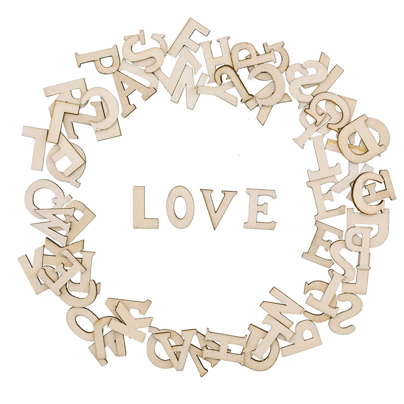 アルファベットと数字の木製のアルファベットと数字,結婚式の装 - Embellish Craft のレビューと価格