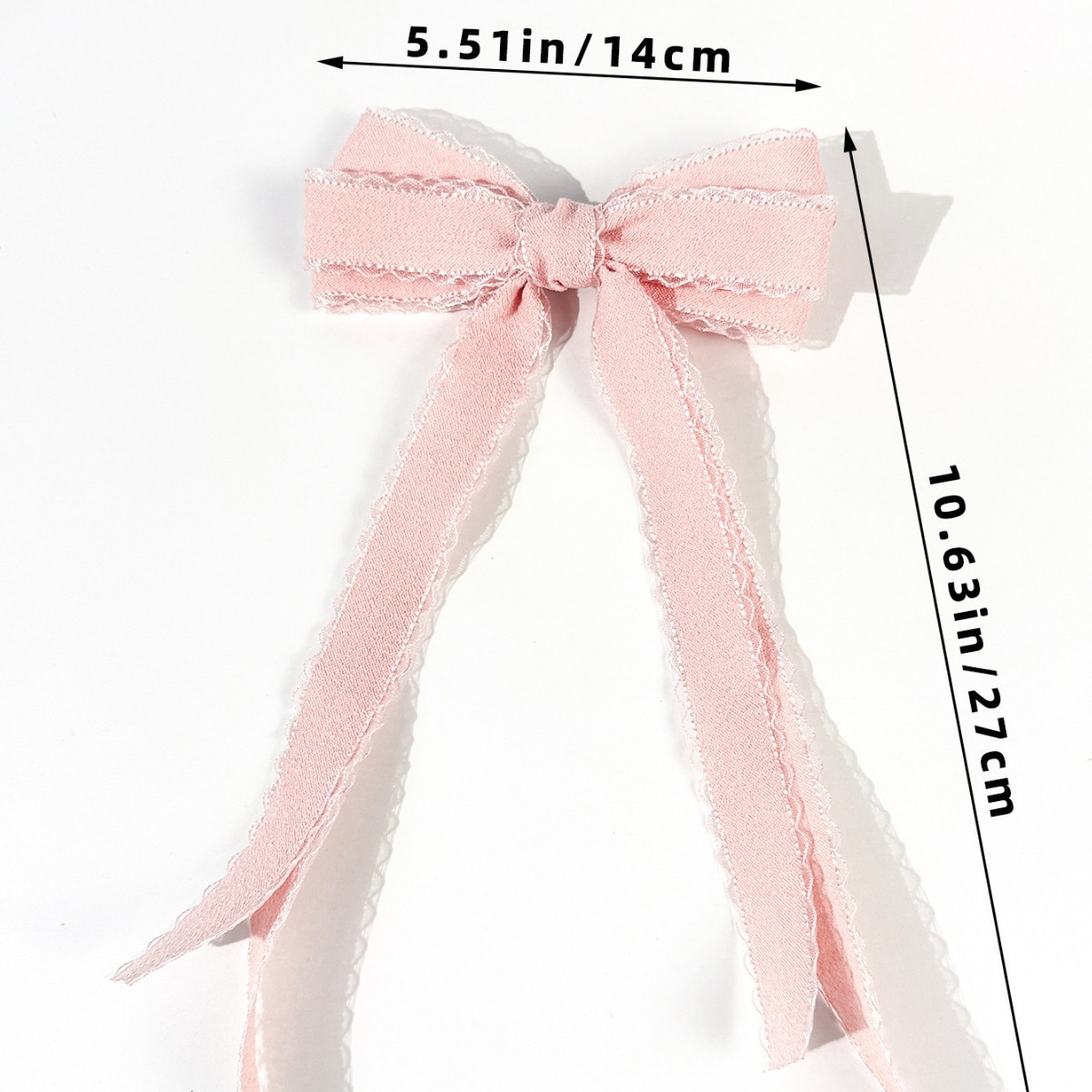 バルク20個入りロングタッセルヘアクリップ、キュートなリボン - Lace Ribbon Trim のレビューと価格