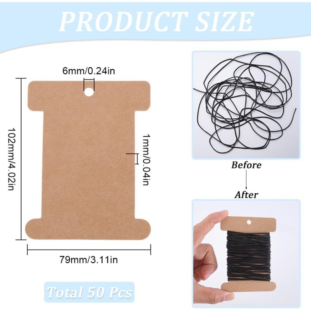 50 個段ボールスプールバルクフラット糸ボビンクラフト紙フロ - Organza Ribbon Spool のレビューと価格