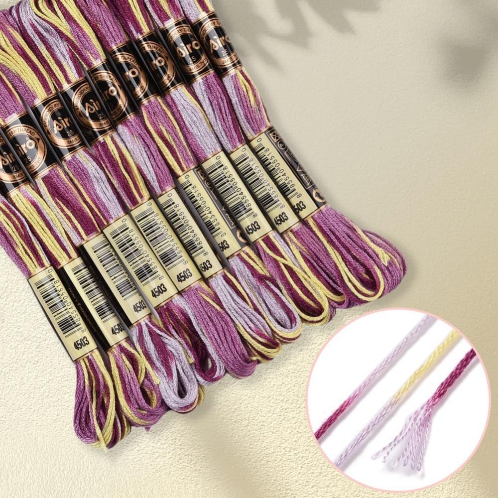 6 ストランド紫多彩な刺繍フロスグラデーションカラークロスス - Embroidery Embellishments のレビューと価格