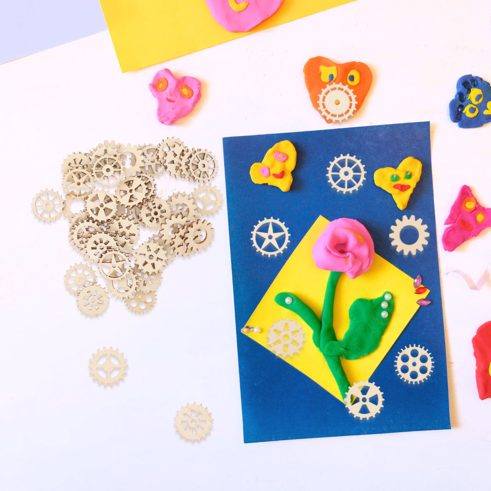 100 個木製ギアピース 25 ミリメートル DIY 手作り - Embellish Craft のレビューと価格