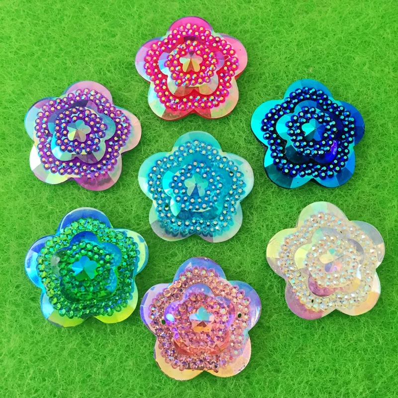 12 個グリッタークリスタル AB フラワーラインストーンフ - Sew On Rhinestone のレビューと価格