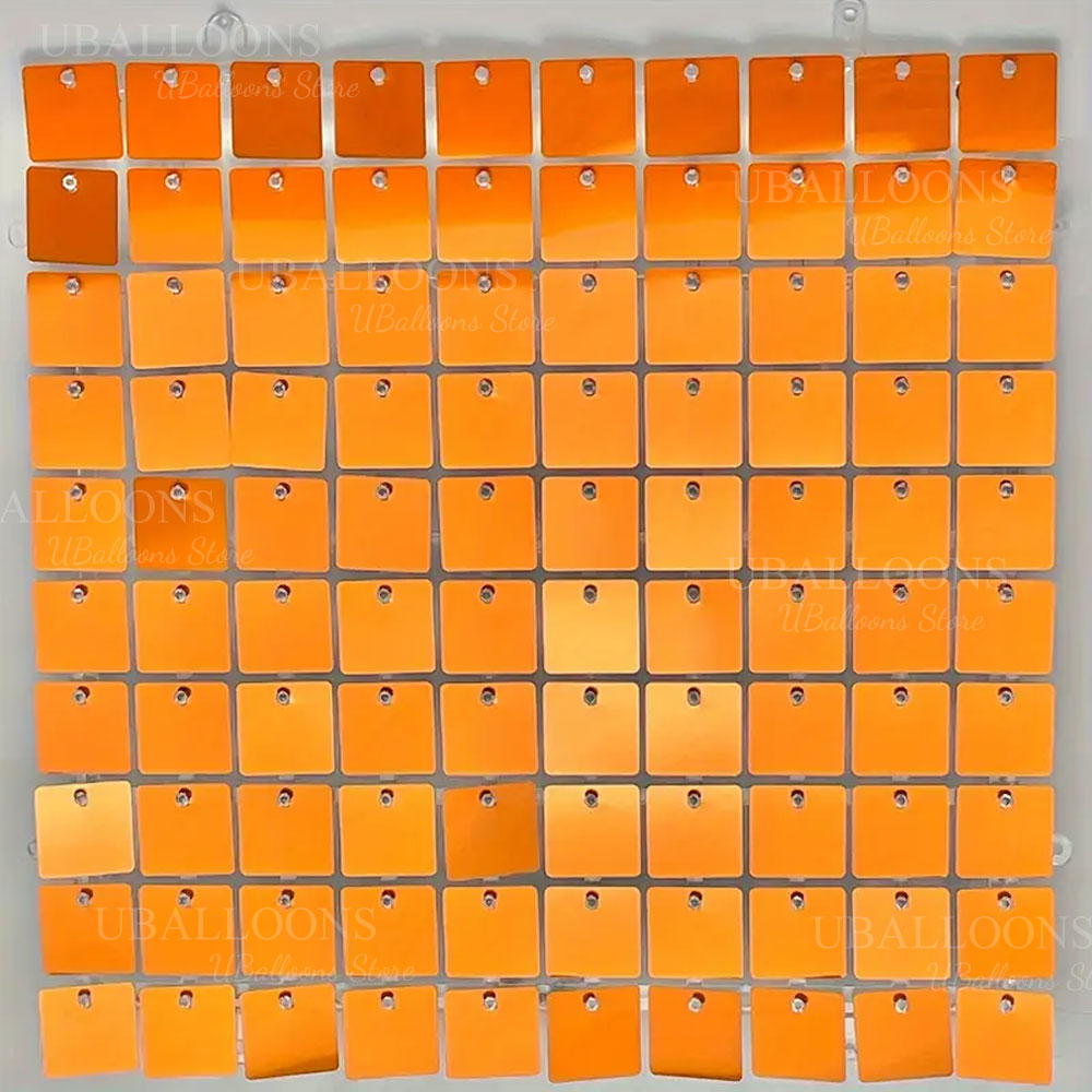 明るいオレンジのきらめく壁背景パネル 12/18/24 個銅 - Sequin Fabric Panel のレビューと価格