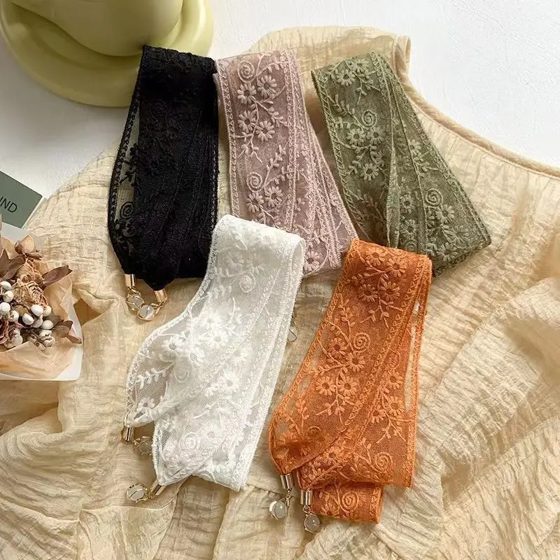 1PC フラワーレースリボンヘアスカーフ透明ドレッシング装飾 - Lace Ribbon Trim のレビューと価格