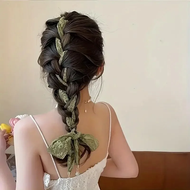 1PC フラワーレースリボンヘアスカーフ透明ドレッシング装飾 - Lace Ribbon Trim のレビューと価格