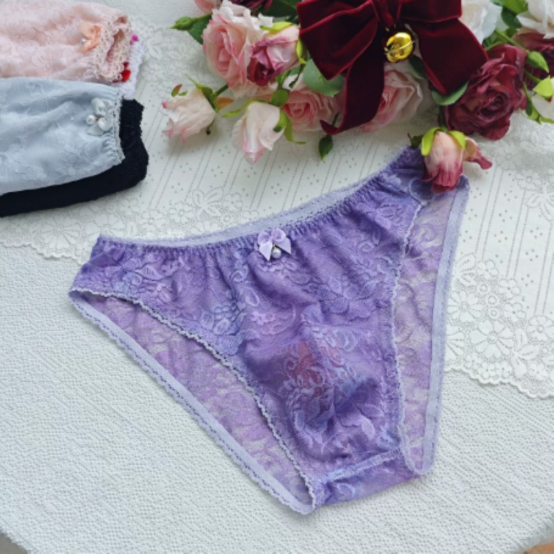 薄手のセクシーな男性用レースパンティーローウエスト刺繍ライブ - Embroidery Embellishments のレビューと価格