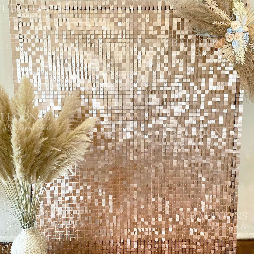 マットベージュゴールドシマーシークインパネル24/18/12 - Sequin Fabric Panel のレビューと価格