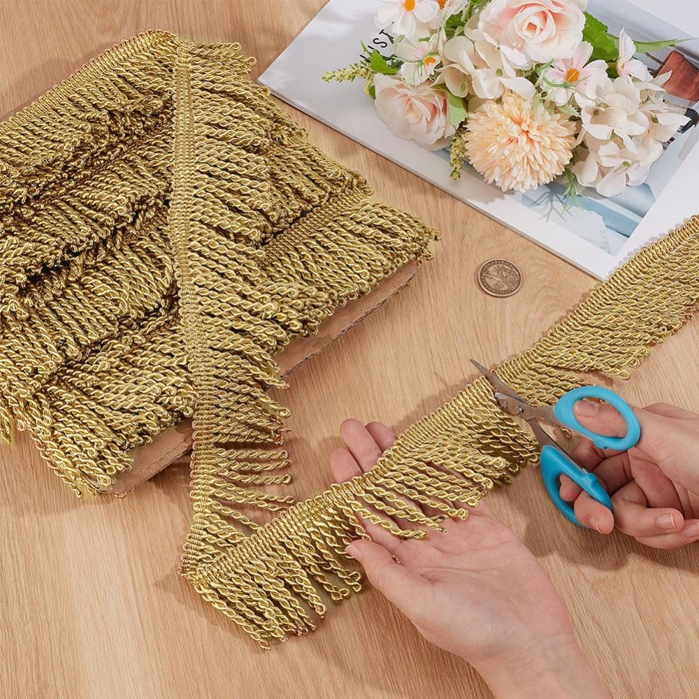 12ヤード×2.2インチ フリンジトリム チェーンレース縫製 - Tassel Fringe Trim のレビューと価格