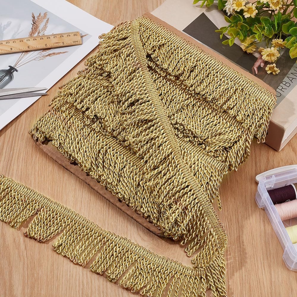 12ヤード×2.2インチ フリンジトリム チェーンレース縫製 - Tassel Fringe Trim のレビューと価格
