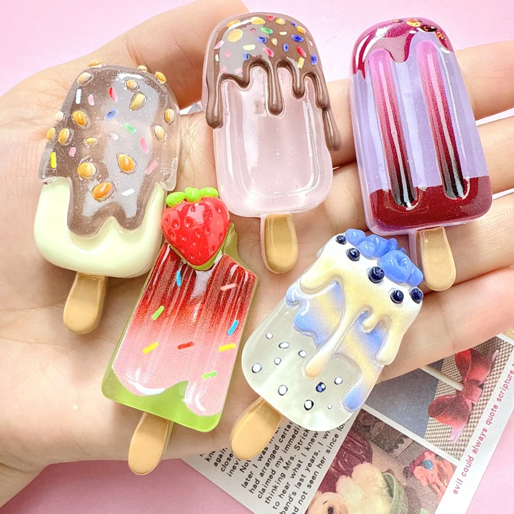 暗闇で光る透明な樹脂製アイスキャンディーカボション、DIYク - Christmas Craft Embellishment のレビューと価格