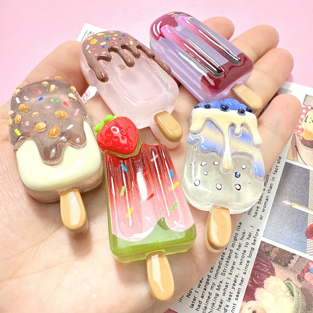 暗闇で光る透明な樹脂製アイスキャンディーカボション、DIYク - Christmas Craft Embellishment のレビューと価格