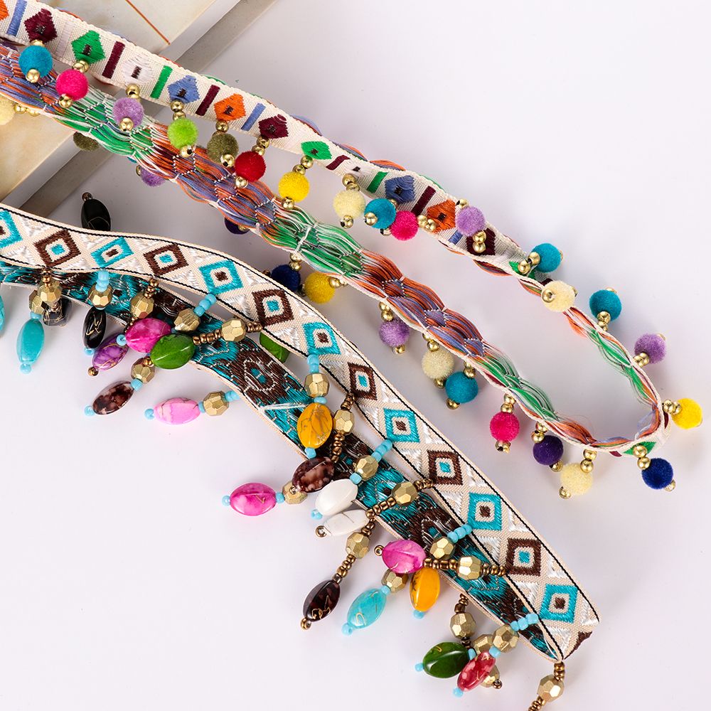 ボヘミアンタッセルレーストリボン、刺embroideredコ - Tassel Fringe Trim のレビューと価格