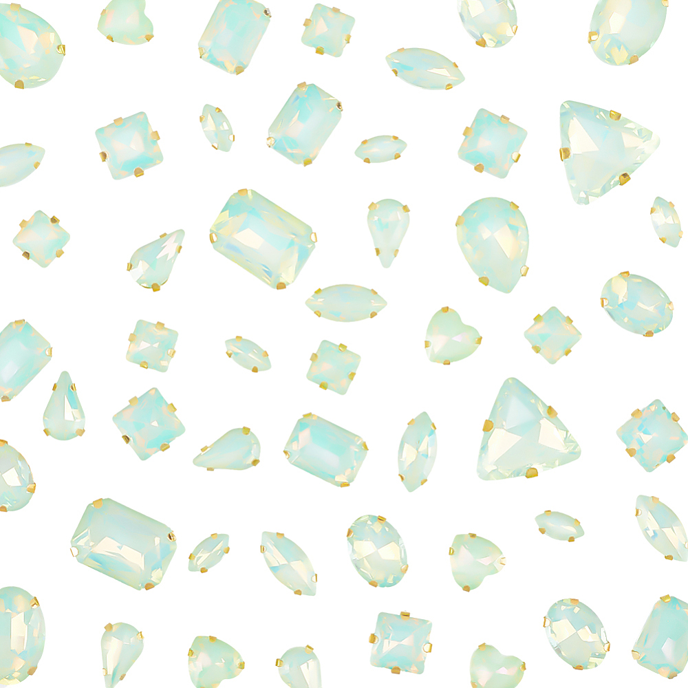 50個入り縫い付けラインストーン、混合形状ガラス製爪留めライ - Sew On Rhinestone のレビューと価格