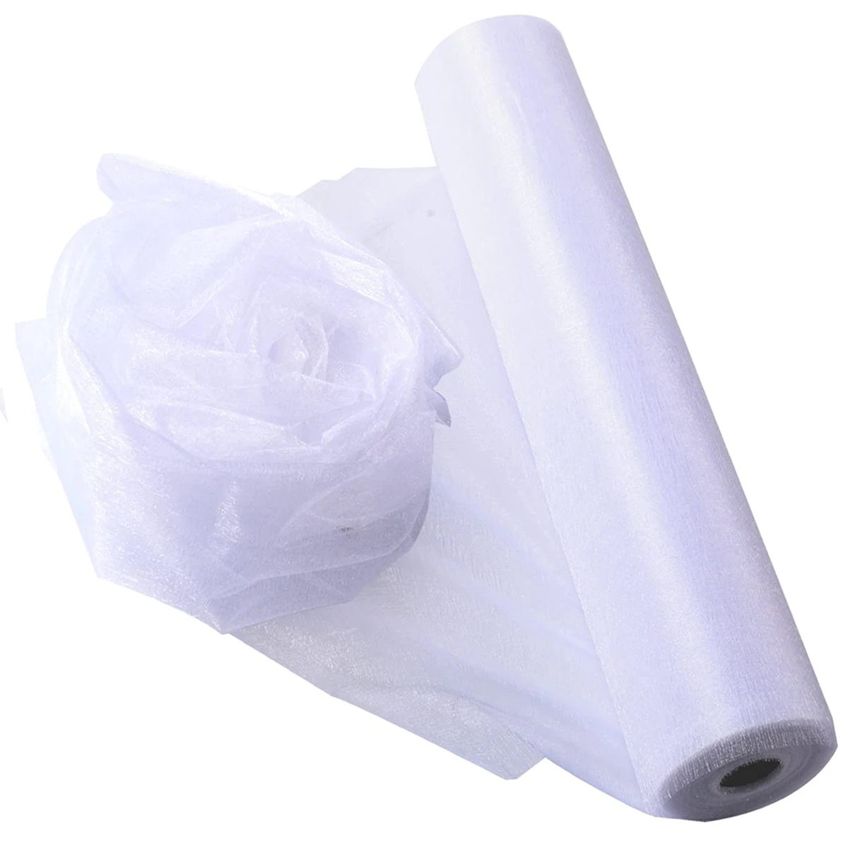 クリスタルオーガンザ生地チュール - 5ヤードの薄い生地、結 - Organza Ribbon Spool のレビューと価格