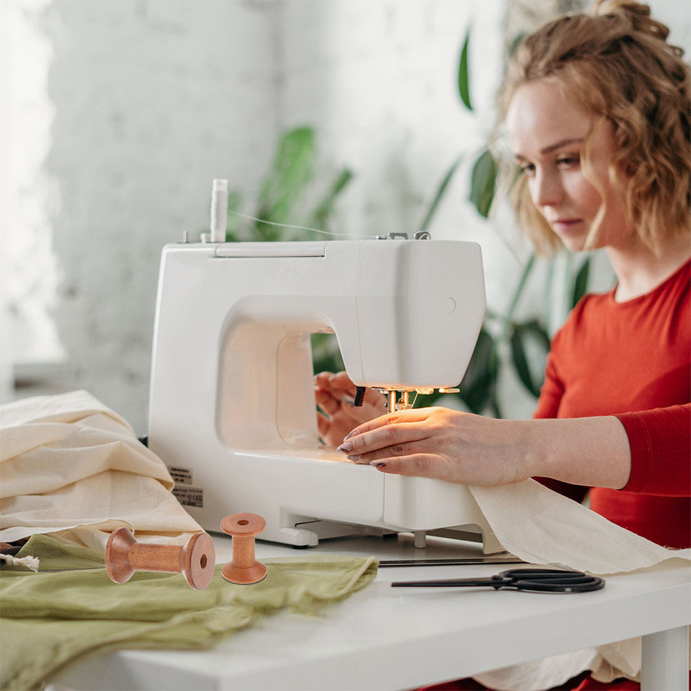 7 個の木製糸スプールヴィンテージ空の木製ボビン縫製糸ホルダ - Embroidery Craft のレビューと価格