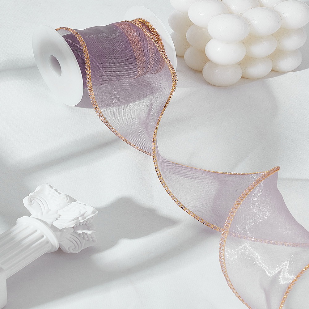 5 ヤード ポリエステル オーガンザ リボン スプール付き  - Organza Ribbon Spool のレビューと価格