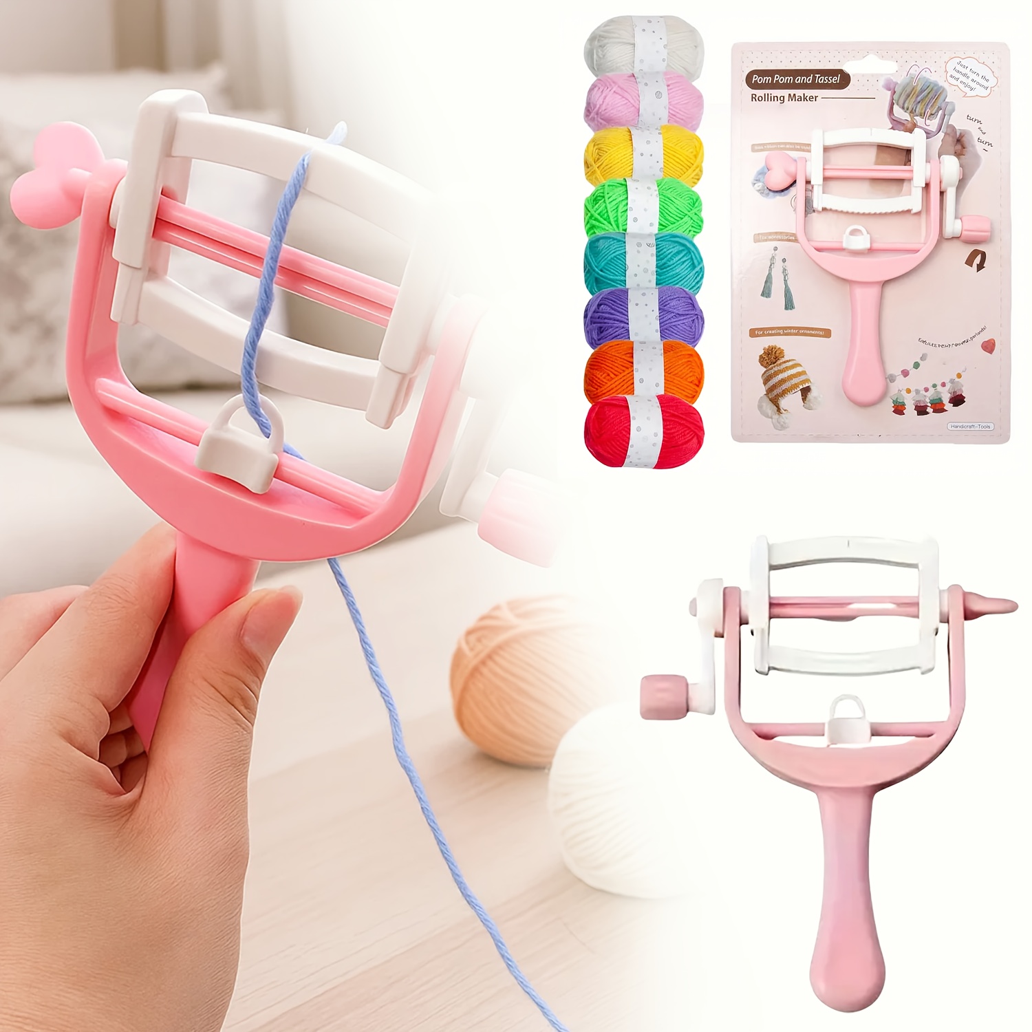 手回し巻きコイルファーボールニッター ポンポンメーカー フリ - Pom Pom Maker Tool のレビューと価格