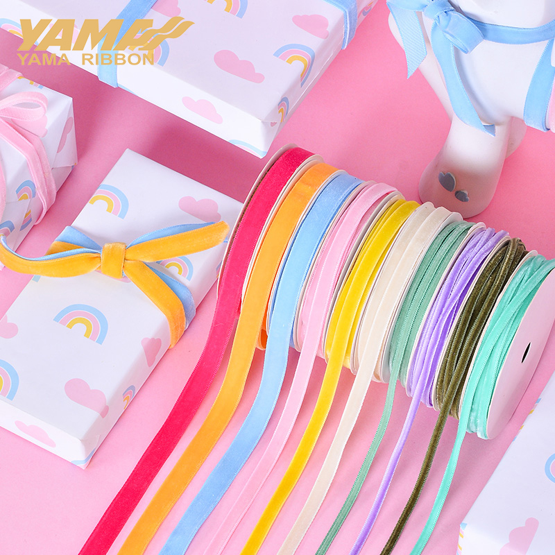 山-モノクロベルベットリボン、ウェディングクラフト、ガーメン - Velvet Ribbon Roll のレビューと価格