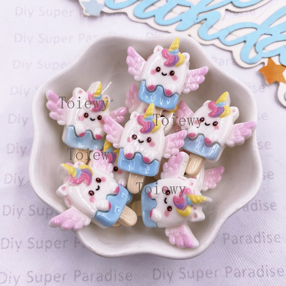 10 個樹脂カラフルな漫画レインボー音楽ユニコーンフラットバ - Christmas Craft Embellishment のレビューと価格