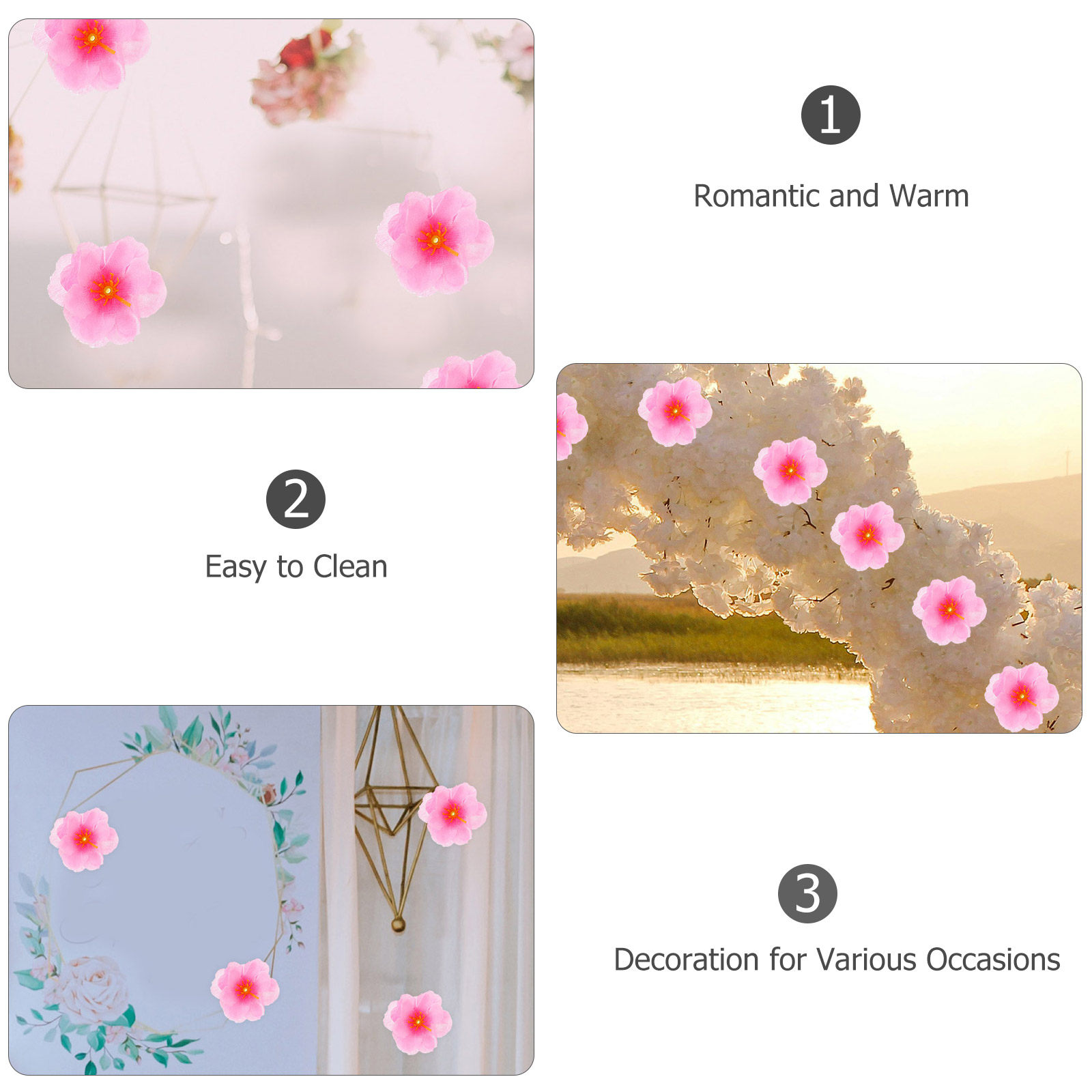 100個入り装飾用生地桜の花、ウェディングドレスの装飾、DI - Embellish Craft のレビューと価格