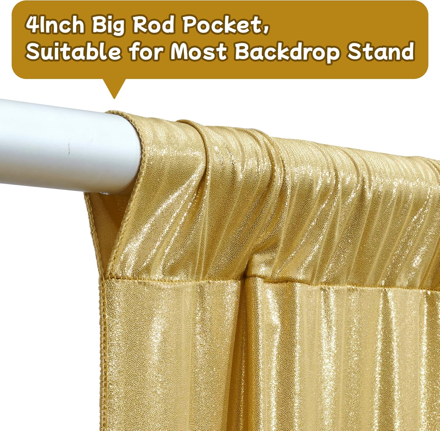 2.3x7フィート しわにならないグリッター1枚入り ゴール - Sequin Fabric Panel のレビューと価格