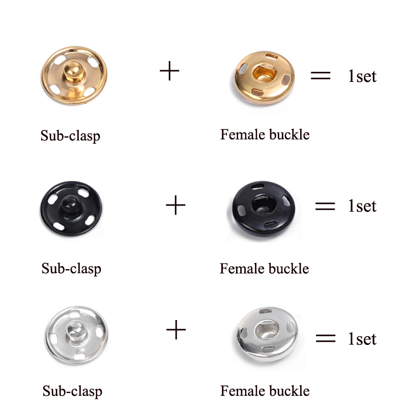 10/50セット 8-10mm メタル縫い付けスナップボタン - Iron On Stud Set のレビューと価格