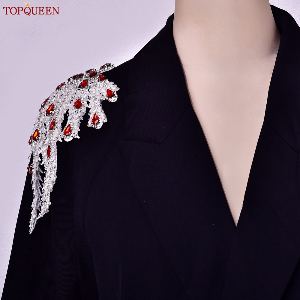 TOPQUEEN 手縫いビーズタッセルアップリケ、赤いライン - Sew On Rhinestone のレビューと価格