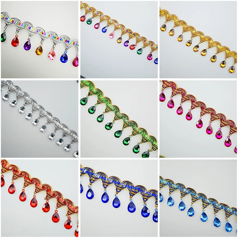 ラインストーンフリンジタッセルレーストリム、アクリル宝石ペン - Tassel Fringe Trim のレビューと価格