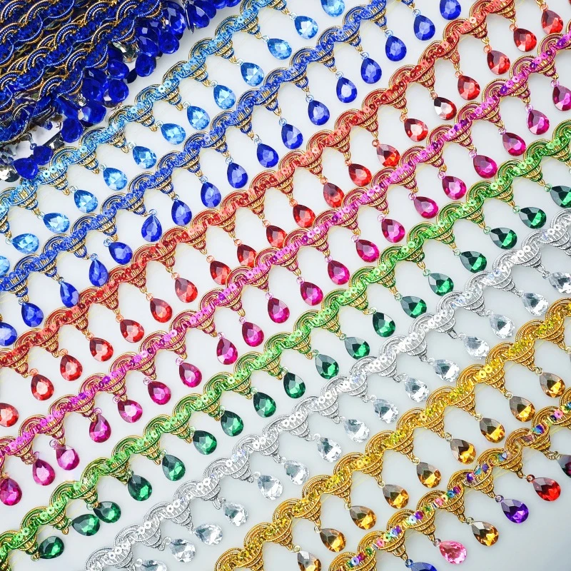 ラインストーンフリンジタッセルレーストリム、アクリル宝石ペン - Tassel Fringe Trim のレビューと価格