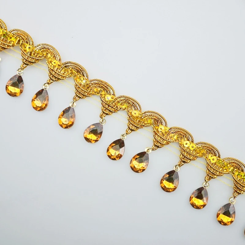 ラインストーンフリンジタッセルレーストリム、アクリル宝石ペン - Tassel Fringe Trim のレビューと価格