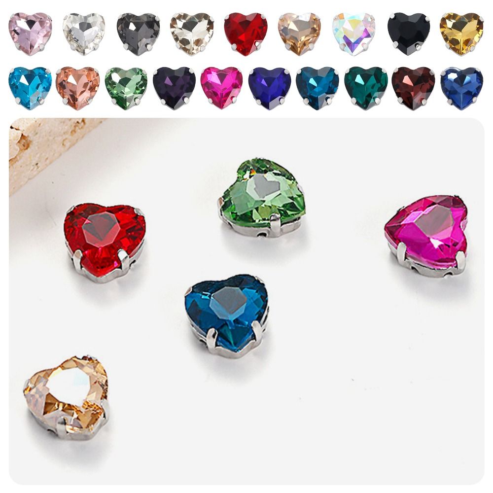 50個/パック ハート型グリッター縫製ラインストーン 8mm - Sew On Rhinestone のレビューと価格