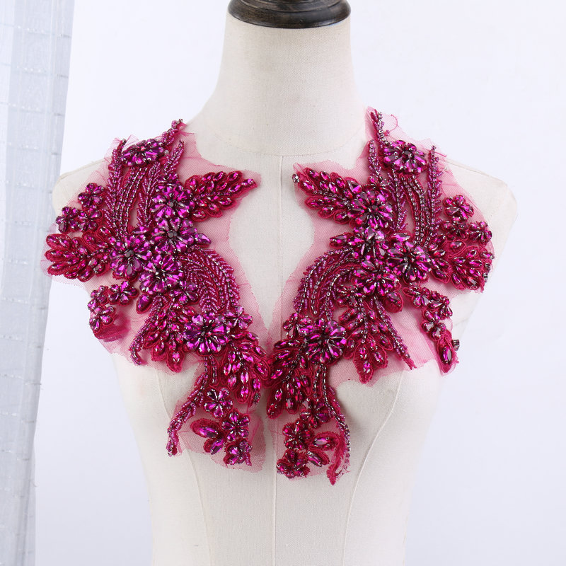 ビーズ付きの花柄アップリケ、手縫いのラインストーン付き対称花 - Sew On Rhinestone のレビューと価格