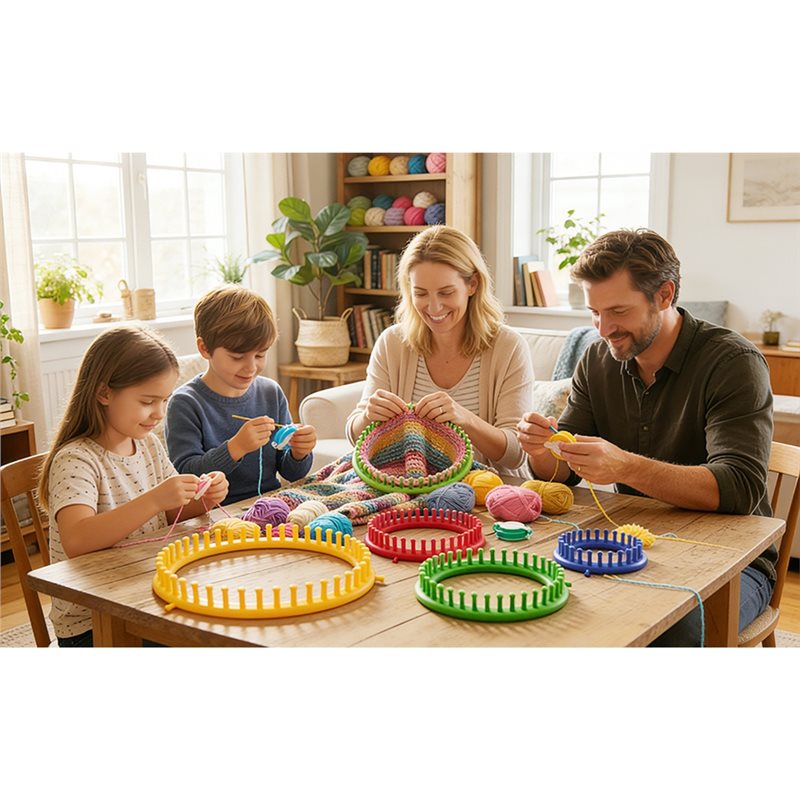 【付属品】帽子、スカーフ、ポンポンメーカー付き編み機キット、 - Pom Pom Maker Tool のレビューと価格