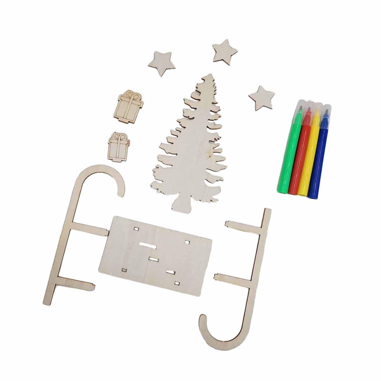 3x DIY 木製工芸品 クリスマスそり クリスマスツリー装 - Christmas Craft Embellishment のレビューと価格